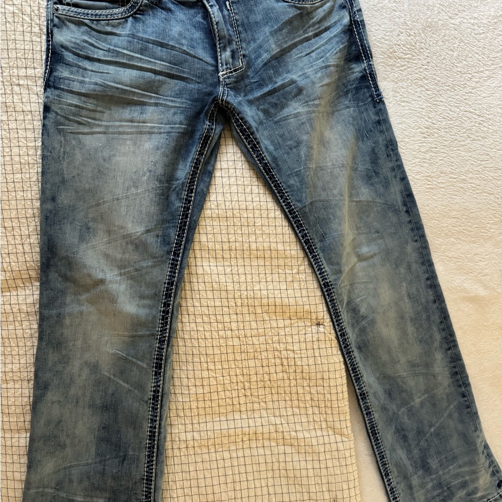 Men's American Fighter Slim Fit Washed Blue Jeans